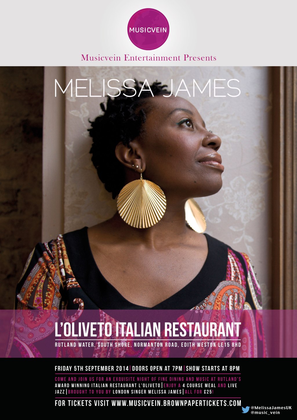 Musicvein Entertainment present Melissa&nbsp;James