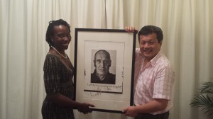 Melissa James with Wilko Johnson portrait