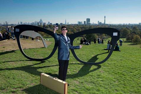 Giant Buddy Holly Glasses Overlook London&nbsp;Skyline